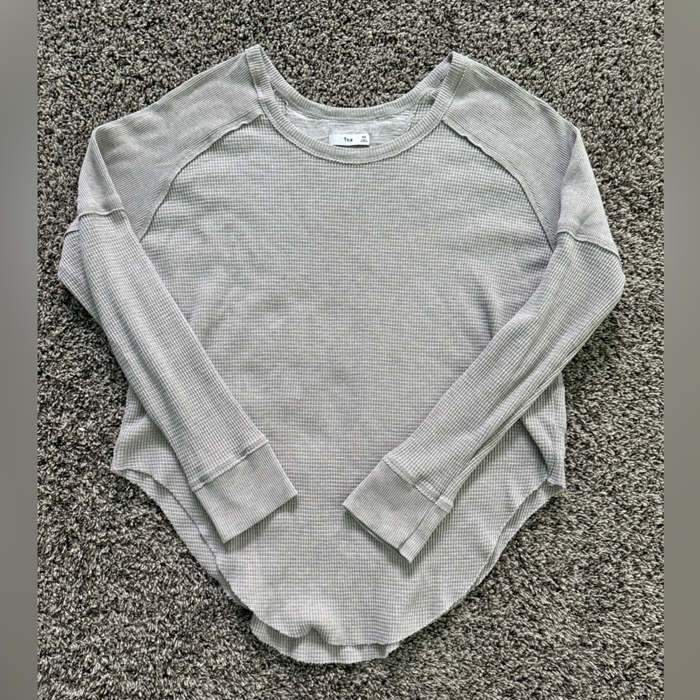 TNA alder waffle shirt in light grey
